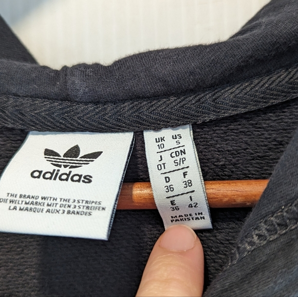 ADIDAS Originals Women's Trefoil Hoodie Black and White - Picture 4 of 11